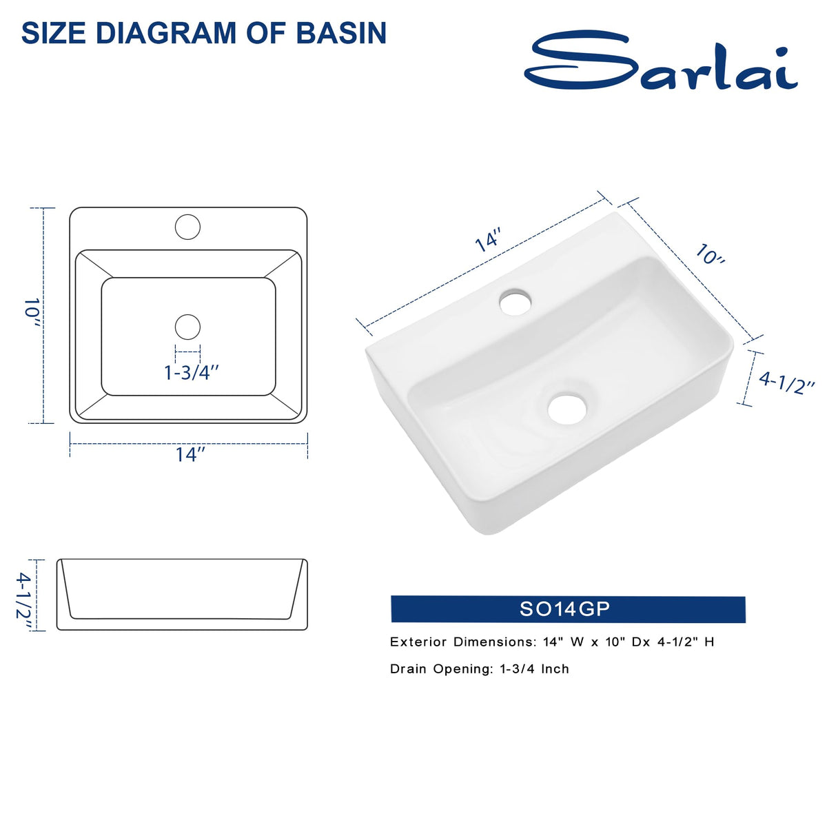 Sarlai Black Vessel Sink Rectangular - 24"x14" Modern Bathroom Vessel Sink Rectangle Above Counter Black Ceramic Porcelain Lavatory Vanity Sink Art Basin