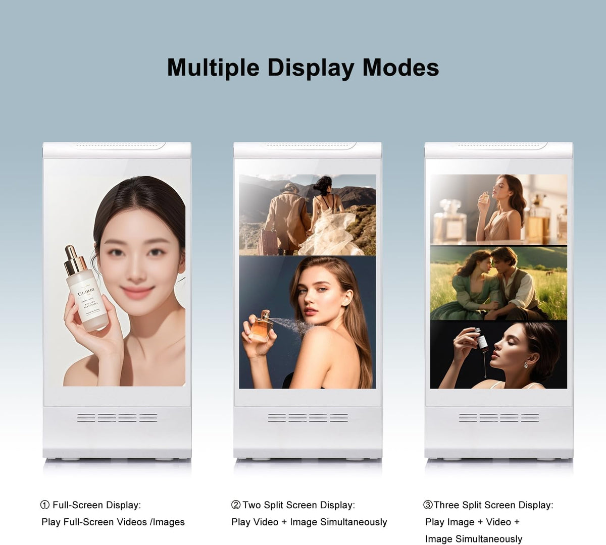 WeADS Double-Sided Digital Signage Display, Rechargeable 23,200mAh Battery with Phone Charging Function, Portable Digital Menu Board, Chalk Board Sign & Sign Holder for Business & Commercial Use(White)
