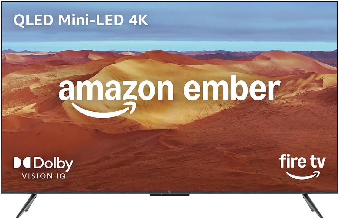 Amazon Ember 75" Mini-LED Series with Fire TV (newest model), QLED 4K UHD smart TV, Dolby Vision IQ, 144hz gaming mode, Ambient Experience, find shows faster with Alexa+