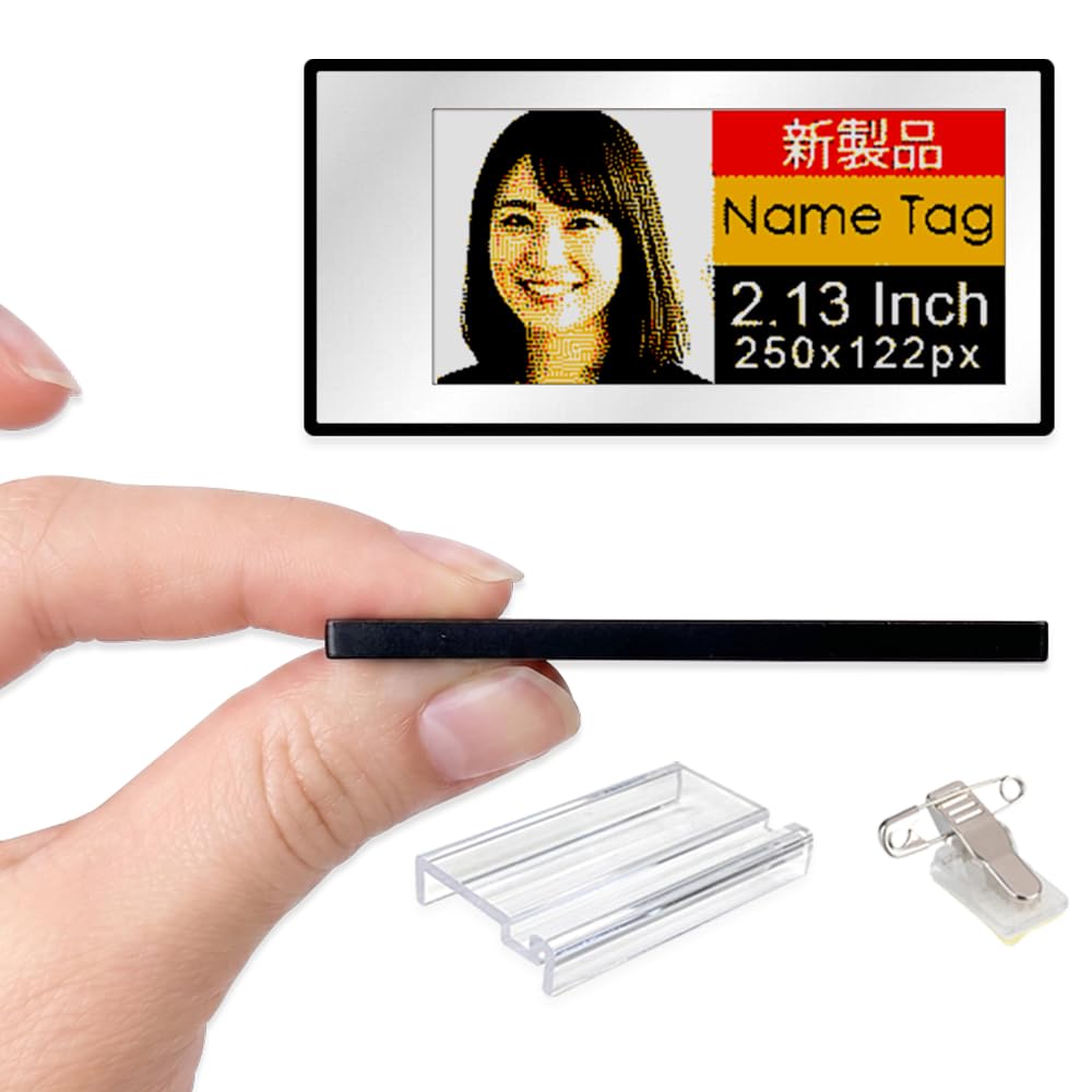[Santek] EZ Sign NFC E-Paper Display â No Battery, Ultra-Thin 0.13â, Rewritable 4-Color Digital Display, App-Controlled (iOS/Android/PC), IP65 (Silver, 2.9" 6pcs, No Stand and Clip Included)