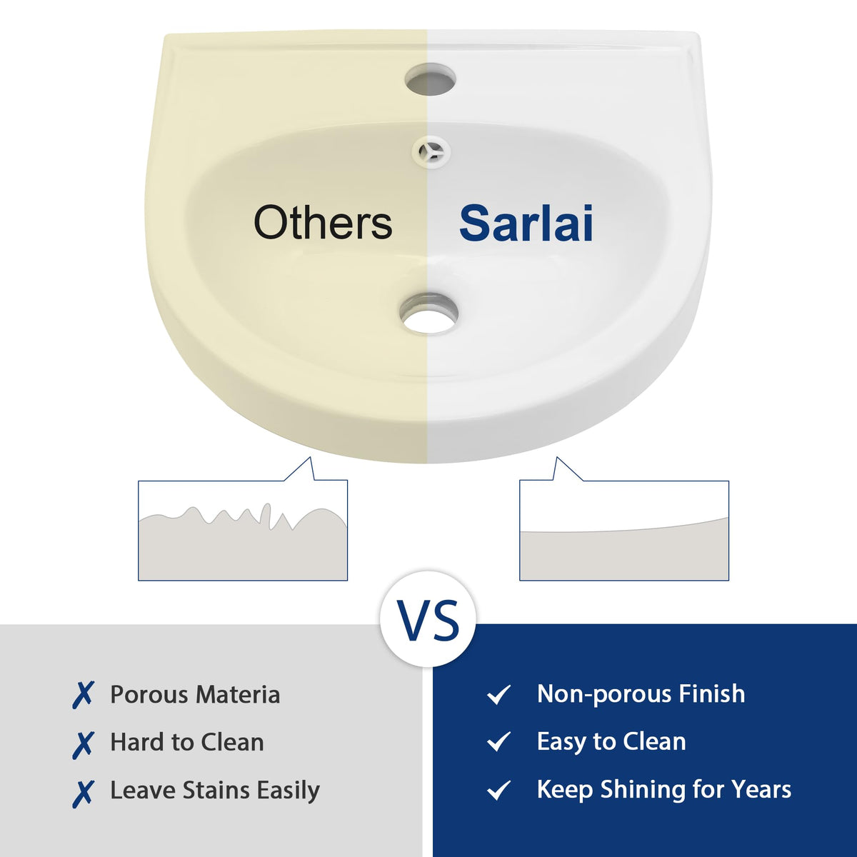 Sarlai Black Vessel Sink Rectangular - 24"x14" Modern Bathroom Vessel Sink Rectangle Above Counter Black Ceramic Porcelain Lavatory Vanity Sink Art Basin