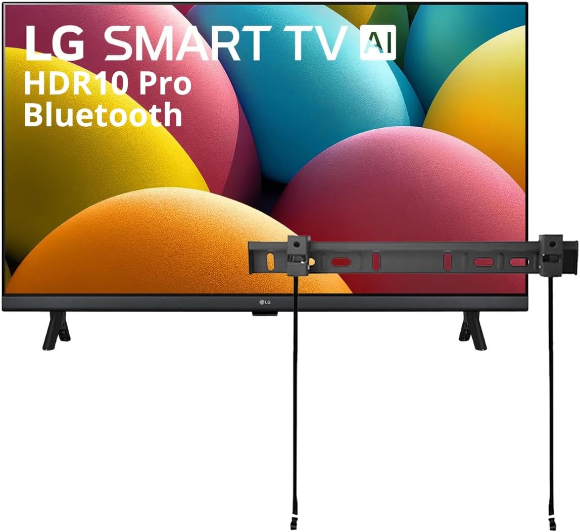 LG 32" inch Smart TV (2025) LR600 32" Class HD HDR10 LR60 Series webOS 23 Bluetooth Î±5 AI Processor Gen6 + Wall Mount (Renewed)