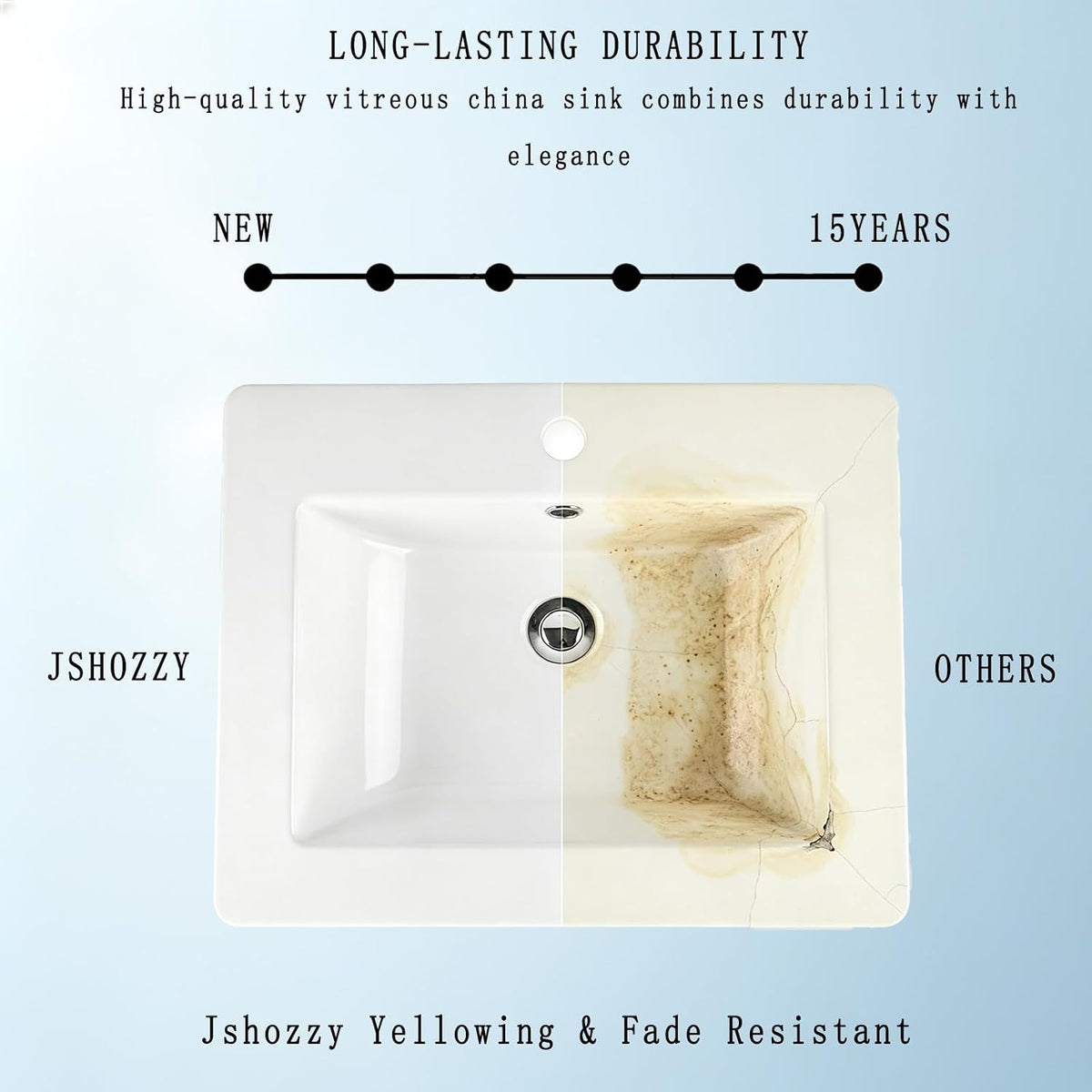 21x18 White Drop In Vessel Bathroom Sink Rectangular Ceramic