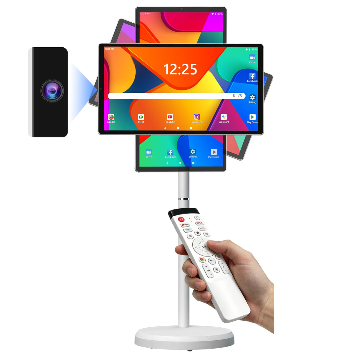 OFD 27" Portable TV on Wheels,Mobile TV Touchsreen for Home,Android 15,Gen2