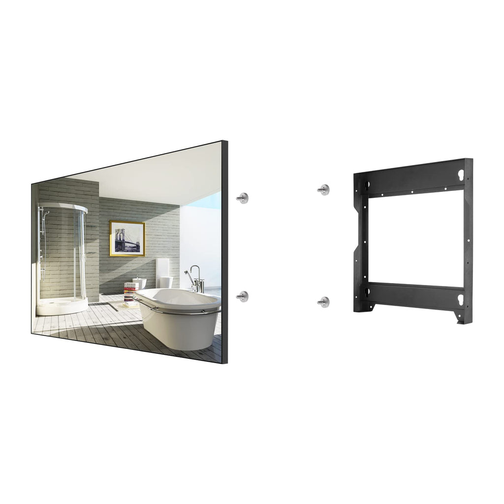 Soulaca 55 inches Smart Waterproof Mirror TV 4K UHD webOS Built-in ATSC DTV Tuner Voice Control, Large Bathroom & Indoor Hotel Resort Television Wall-Mount Big Screen Pool