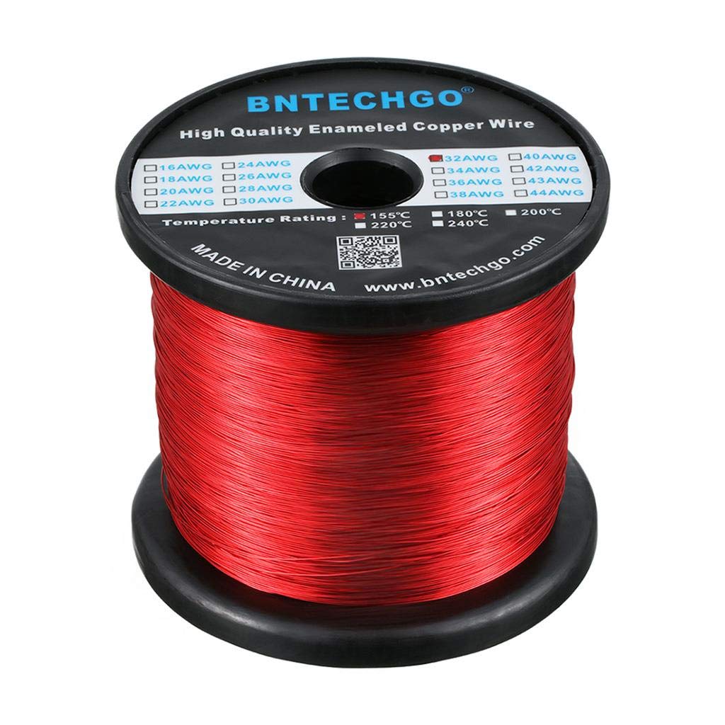 BNTECHGO 24 AWG Magnet Wire 3 lb Red Enameled Copper Wire 0.0197"(0.50mm)