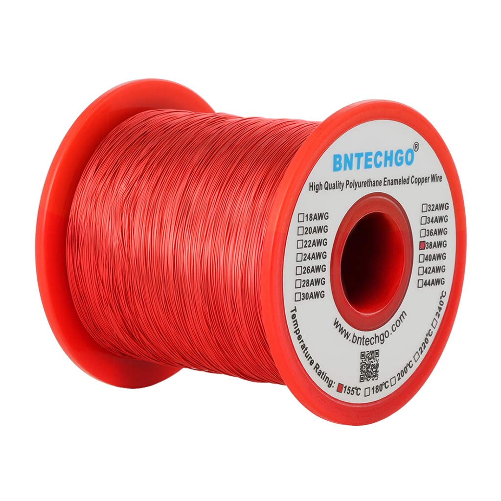 BNTECHGO 24 AWG Magnet Wire 3 lb Red Enameled Copper Wire 0.0197"(0.50mm)