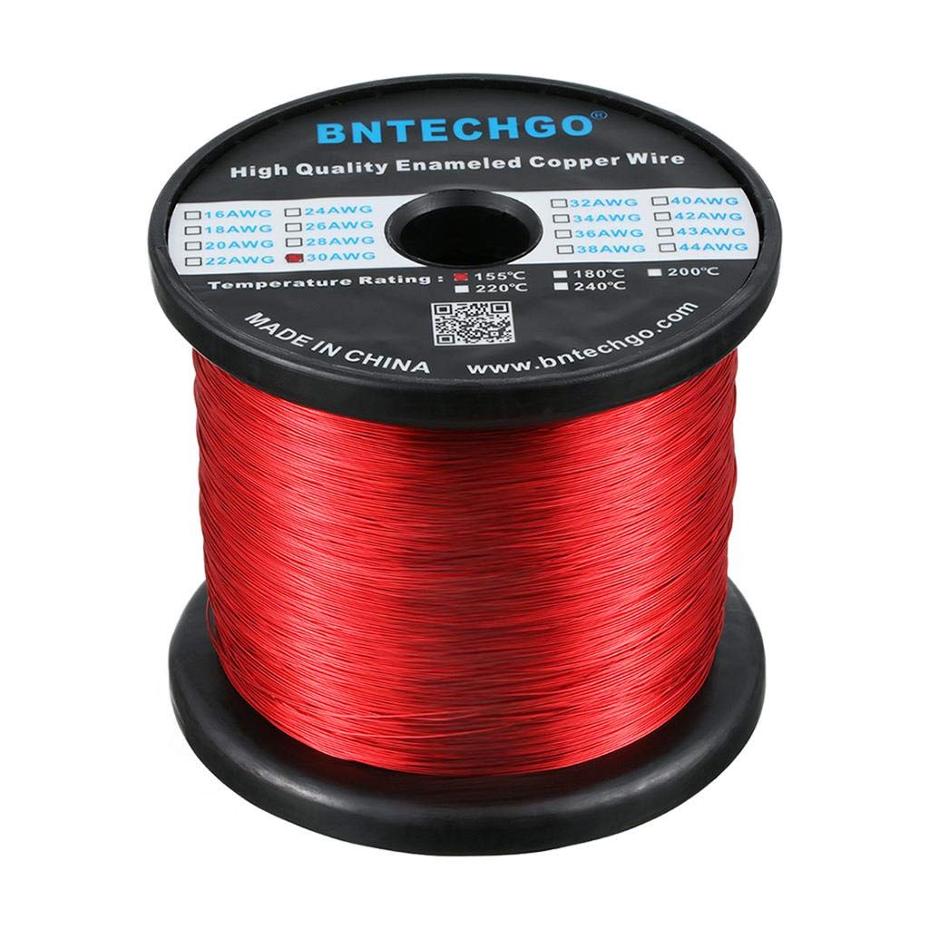 BNTECHGO 24 AWG Magnet Wire 3 lb Red Enameled Copper Wire 0.0197"(0.50mm)