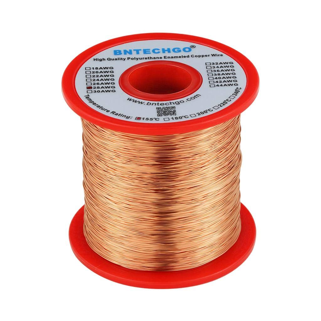 BNTECHGO 28AWG Magnet Wire 3lb Natural Enameled Copper Wire 0.0122"(0.31mm)