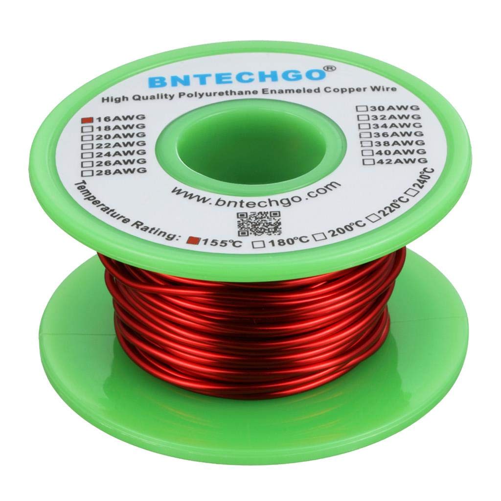 BNTECHGO 24 AWG Magnet Wire 3 lb Red Enameled Copper Wire 0.0197"(0.50mm)