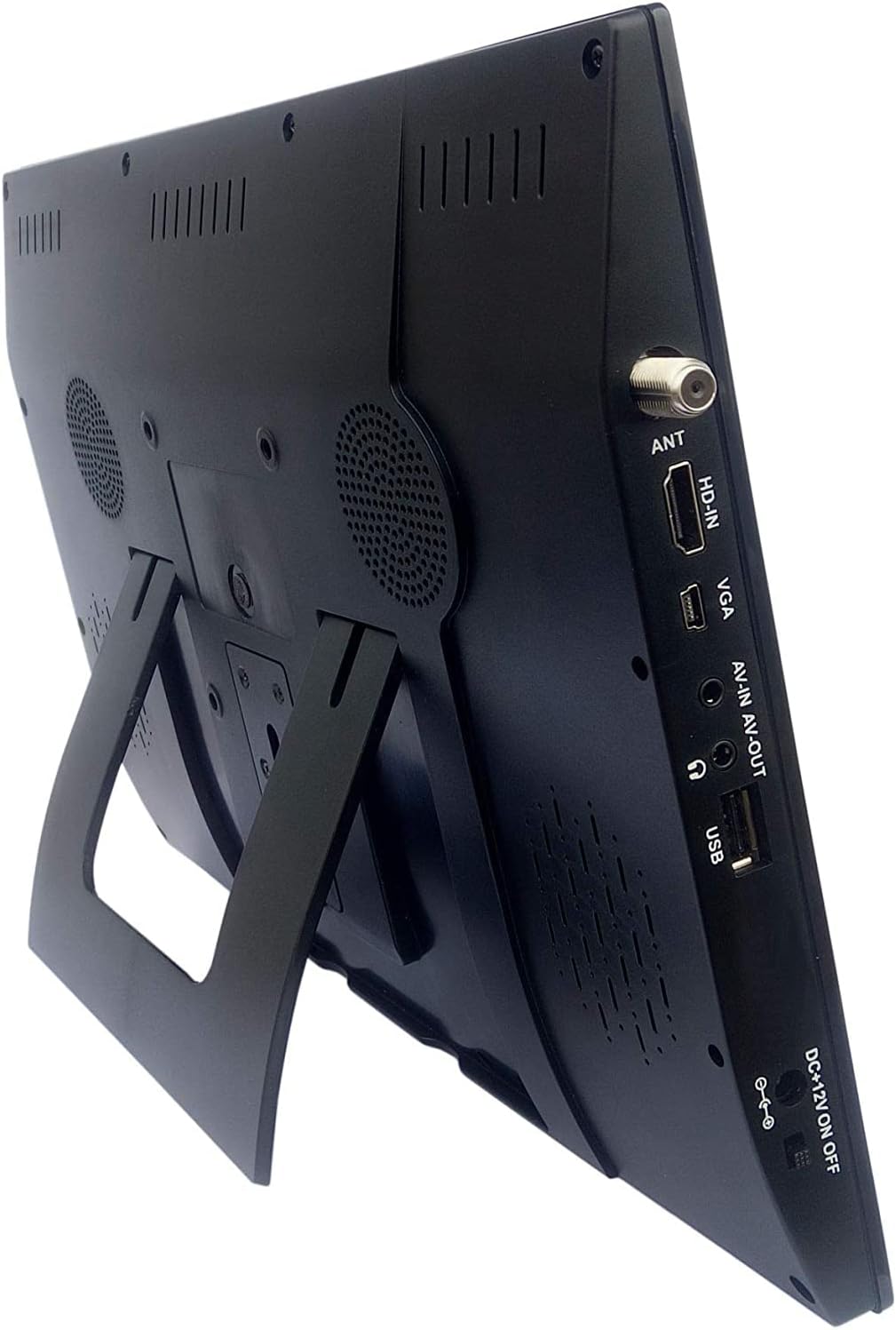 Tyler 14â Portable TV LCD Monitor 1080P Rechargeable Lithium Battery Operated, 2 Antenna, HDMI, USB, RCA, FM Radio, Digital Tuner, AV Inputs, AC/DC, TV Stand and Remote Control for Car Travel