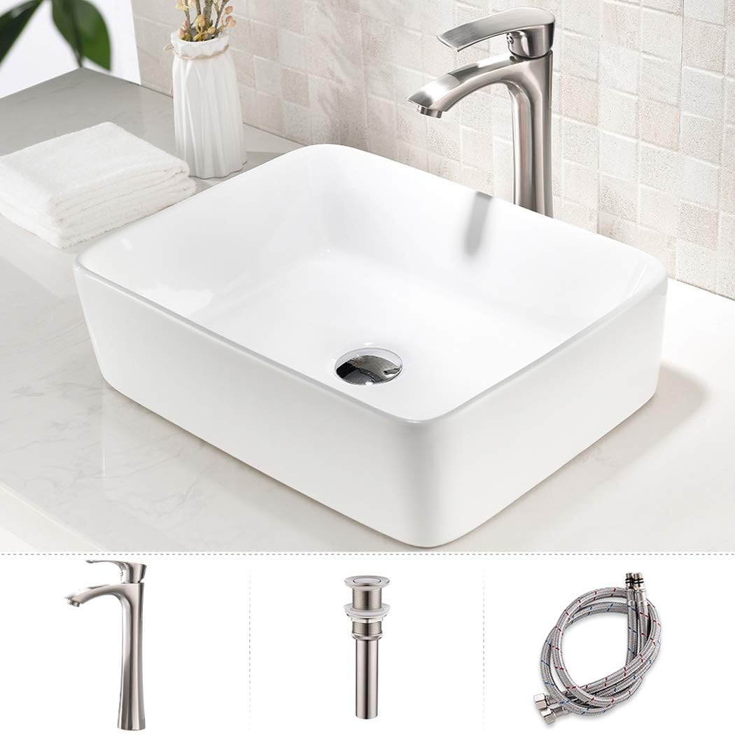 20 inch Black Vessel Sink Rectangular 20x14 Bathroom Above Counter