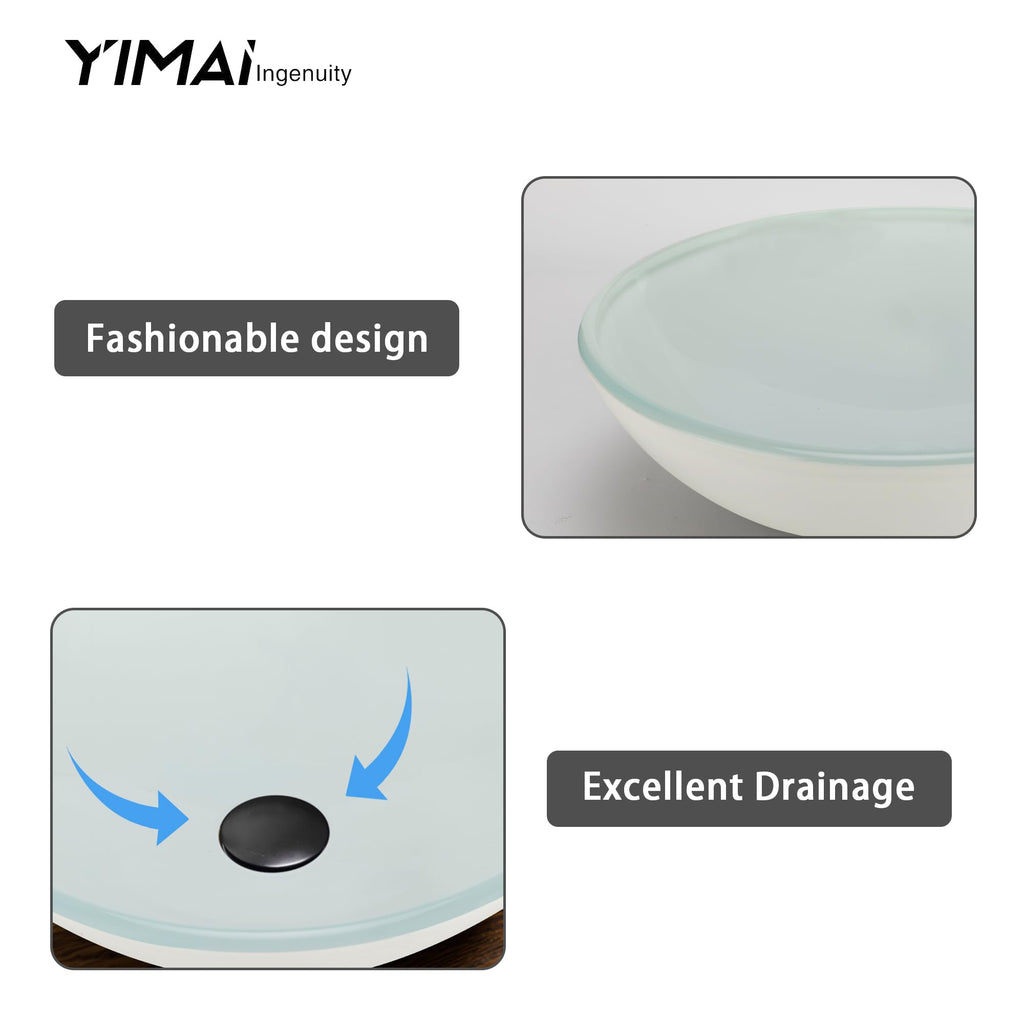 Design Vessel Sink Concrete Bathroom Sink above Counter Small Vessel Sink Bathroom Sink Bowl Countertop Modern Sinks with Faucet and Drain Combo 15.7" Round Gray