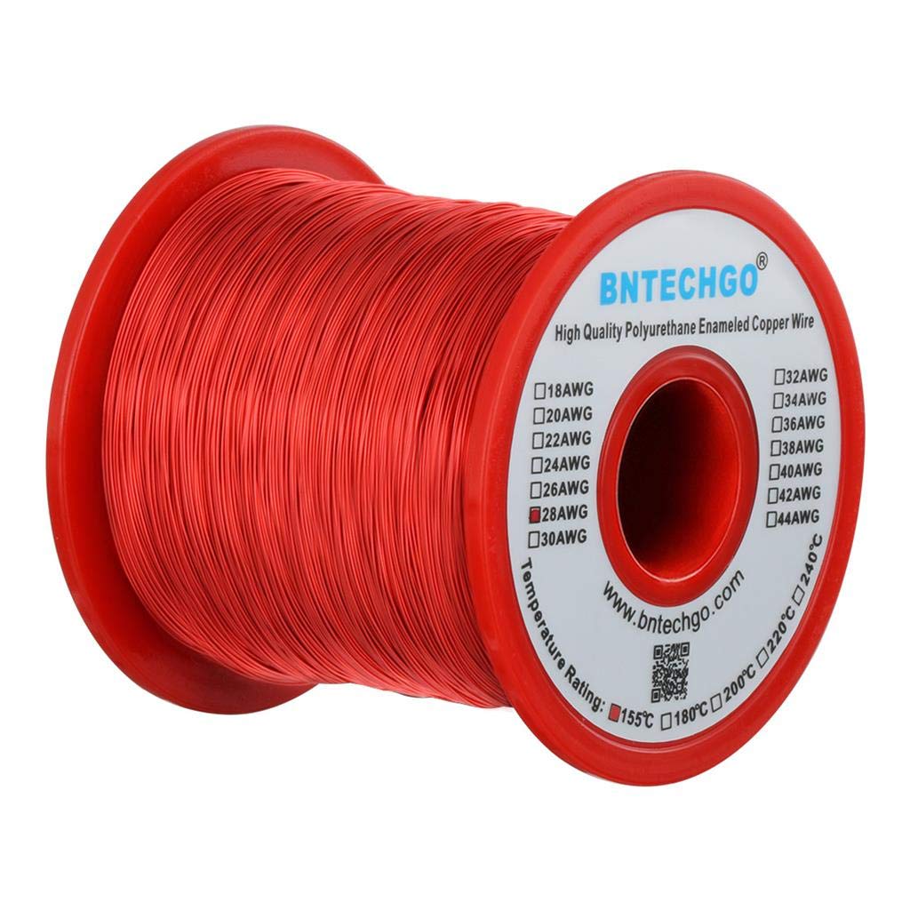 BNTECHGO 24 AWG Magnet Wire 3 lb Red Enameled Copper Wire 0.0197"(0.50mm)