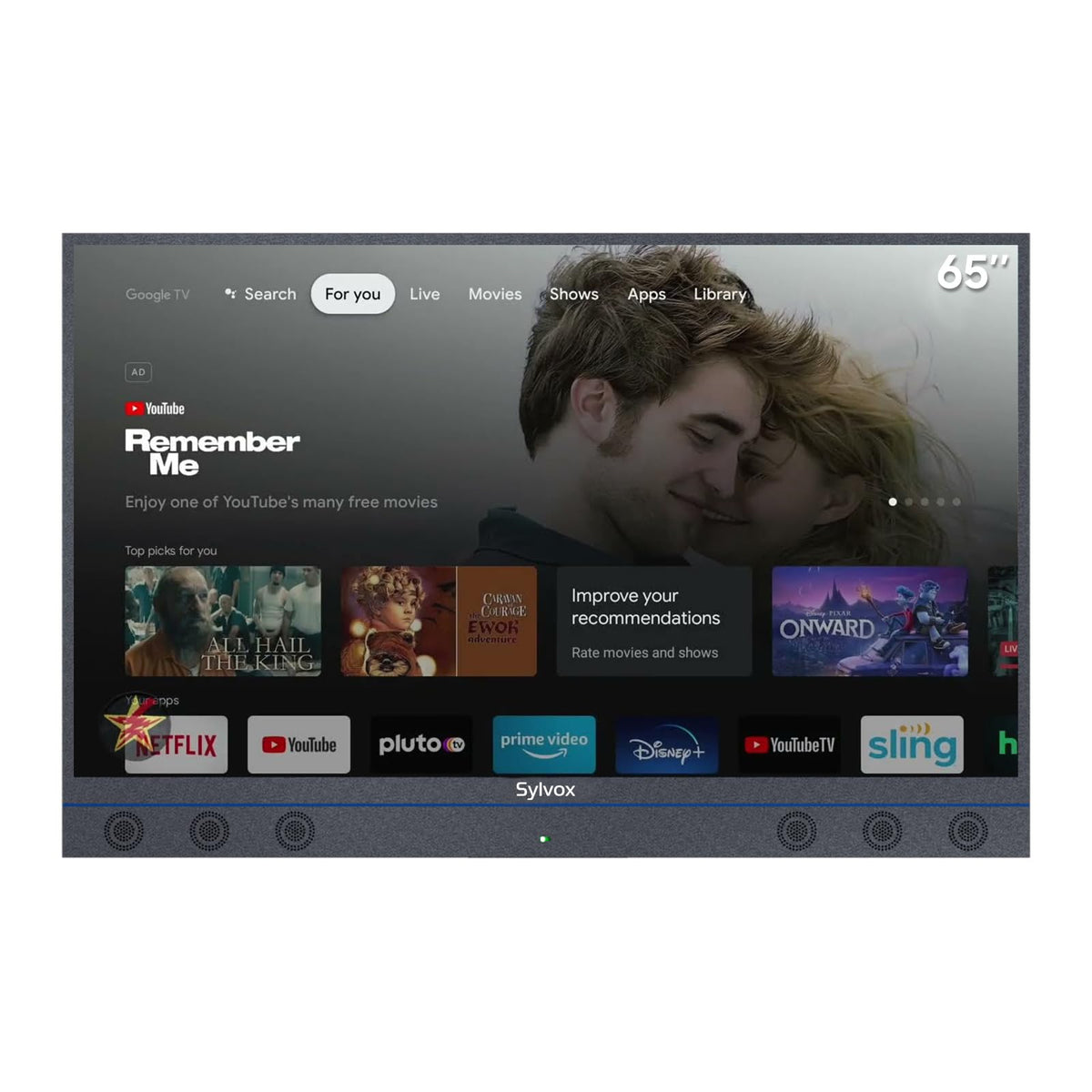 SYLVOX 43 Inch Outdoor TV, Weatherproof Google TV, IP56 Waterproof TVs