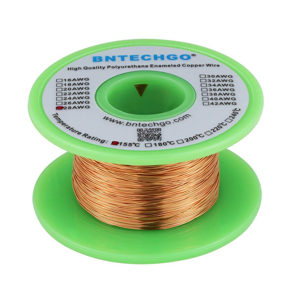 BNTECHGO 28AWG Magnet Wire 3lb Natural Enameled Copper Wire 0.0122"(0.31mm)