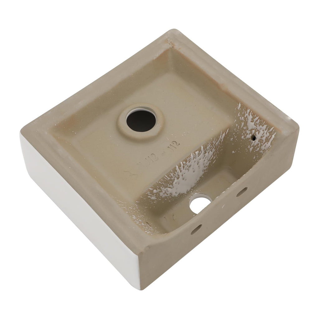 Kichae 16"x12" Vessel Sink Rectangle - Modern Above Matte Black Porcelain Ceramic Bathroom Vessel Vanity Sink Bowl Art Basin