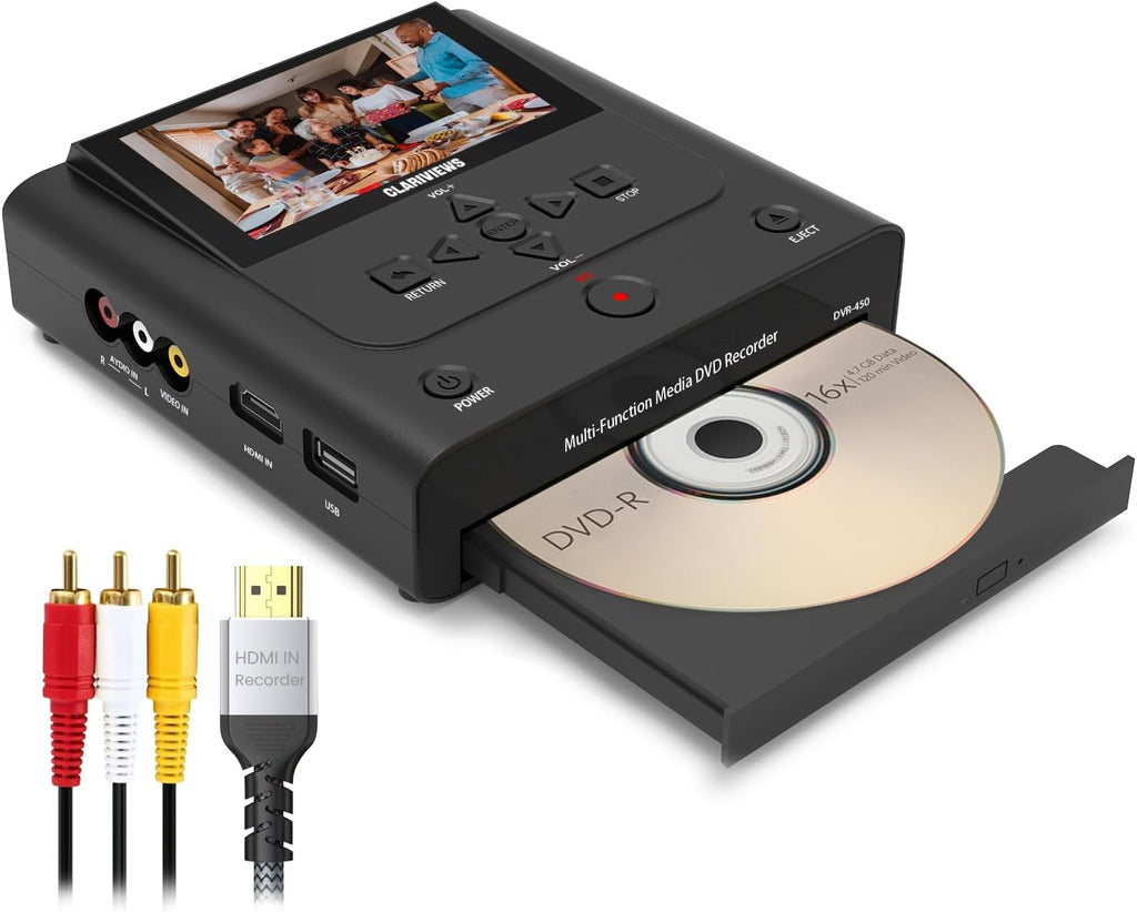 VHS to DVD Recorder & Digital Converter, AV & HDMI Inputs, No PC Needed