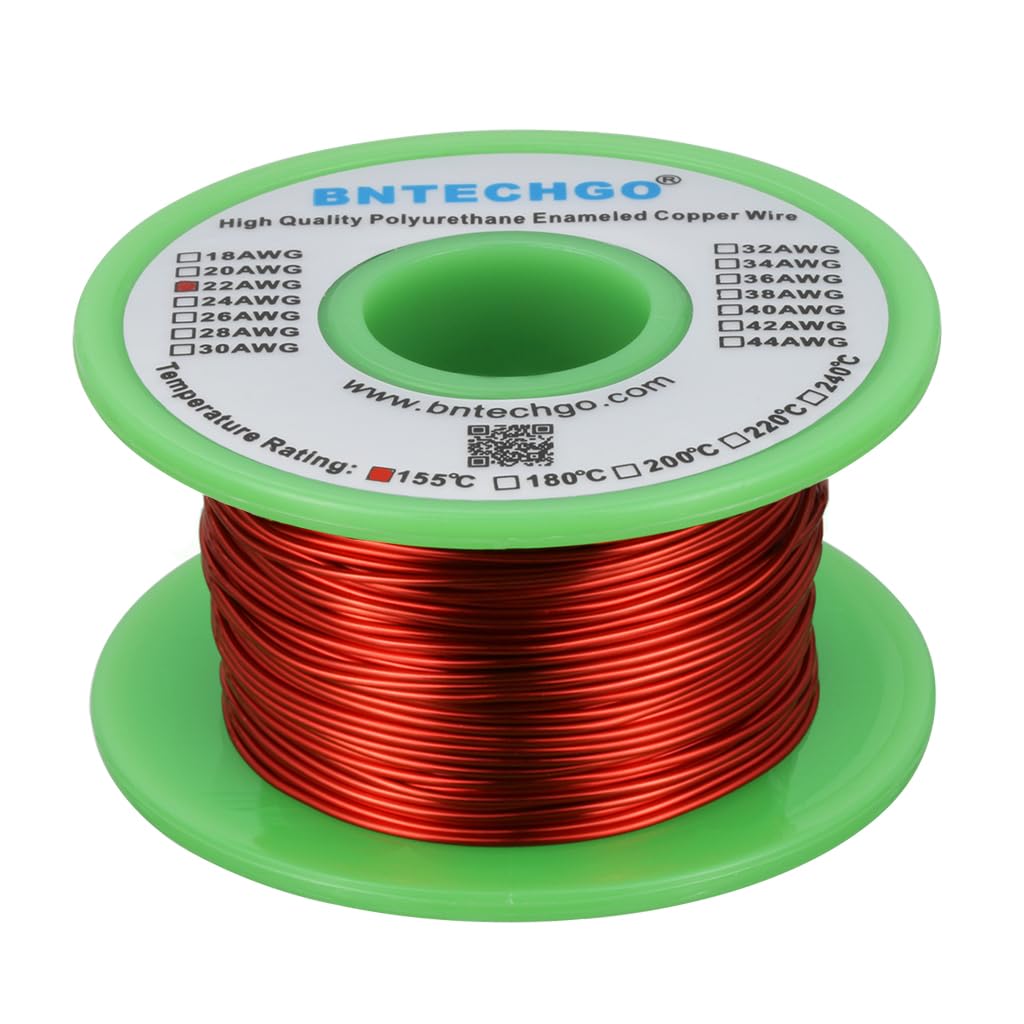 BNTECHGO 24 AWG Magnet Wire 3 lb Red Enameled Copper Wire 0.0197"(0.50mm)