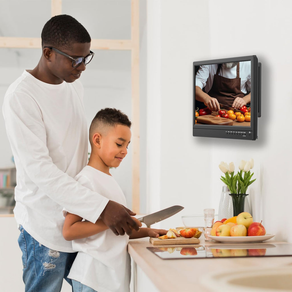 Feihe 14 Inch TV Built-in DVD Player, HD Flat Screen Small TV DVD Player Combo with ATSC Tuner/HDMI/USB/AV/VGA Input, Suitable for Kitchen Bedroom RV Camper