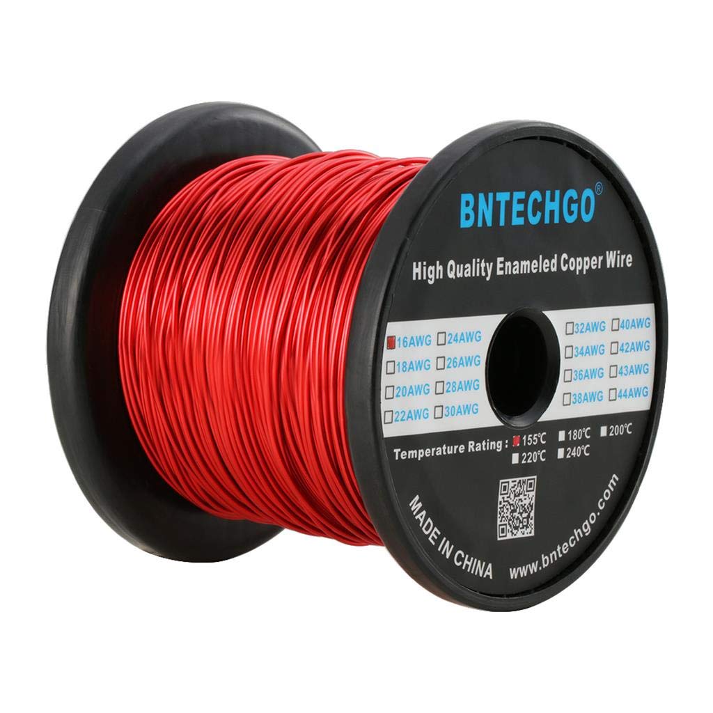 BNTECHGO 24 AWG Magnet Wire 3 lb Red Enameled Copper Wire 0.0197"(0.50mm)