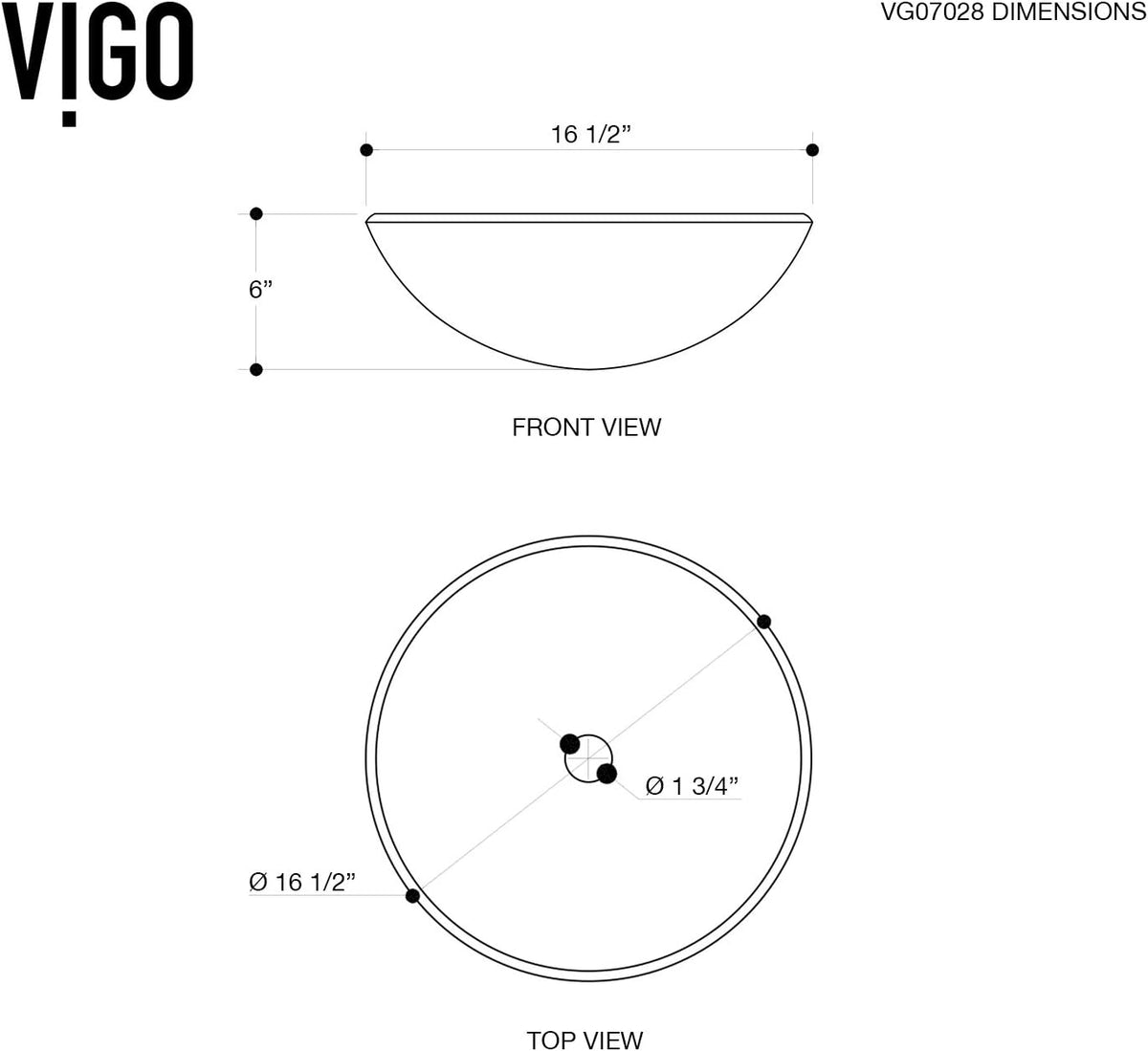 Vigo Vessel Sink Copper - 17â Artistic Round Bowl Sink for Bathrooms, Tempered Glass Above Counter Bathroom Sink with NonStickShield, QuickDrain & TempGuard, Modern Luxury Design
