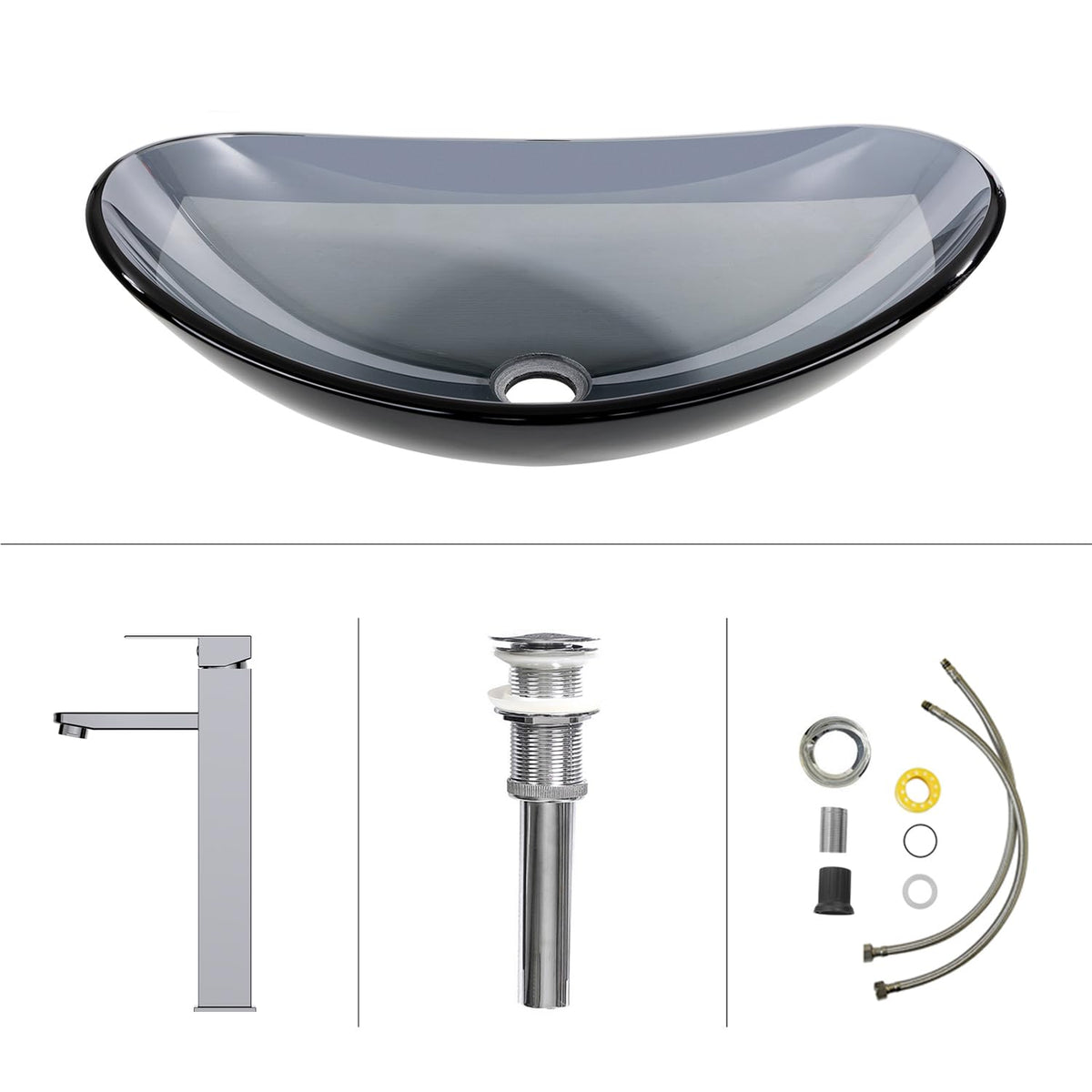 Bathroom Leaf Shape Artistic Glass Vessel Sink, Brown