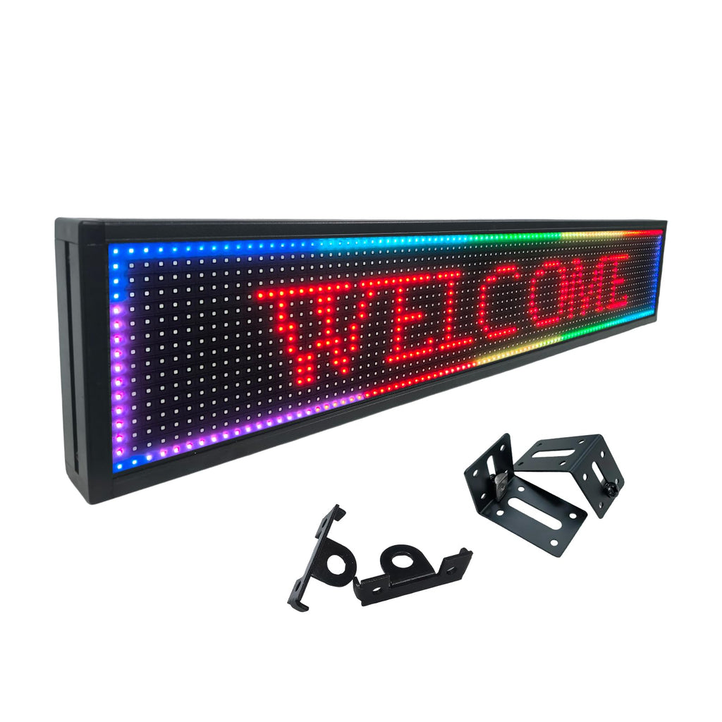 P10 Programmable LED Sign, 40"x14" Scrolling LED Sign for Business, Waterproof LED Display with WIFI & USB Control, 96x32 Pixels SMD Technology Digital Advertising Sign for Shop, Hotel, Store, Restaurant
