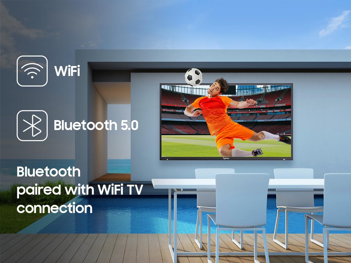 SYLVOX 65'' Outdoor TV, Premium Ultra-Narrow Bezel, IP56 Weatherproof, 1,000-Nit 4K UHD Anti-Glare Screen, Smart Google TV, All-Metal Durable Outdoor TV for Deck, Patio, Partial Sun (Frameless, 2026)