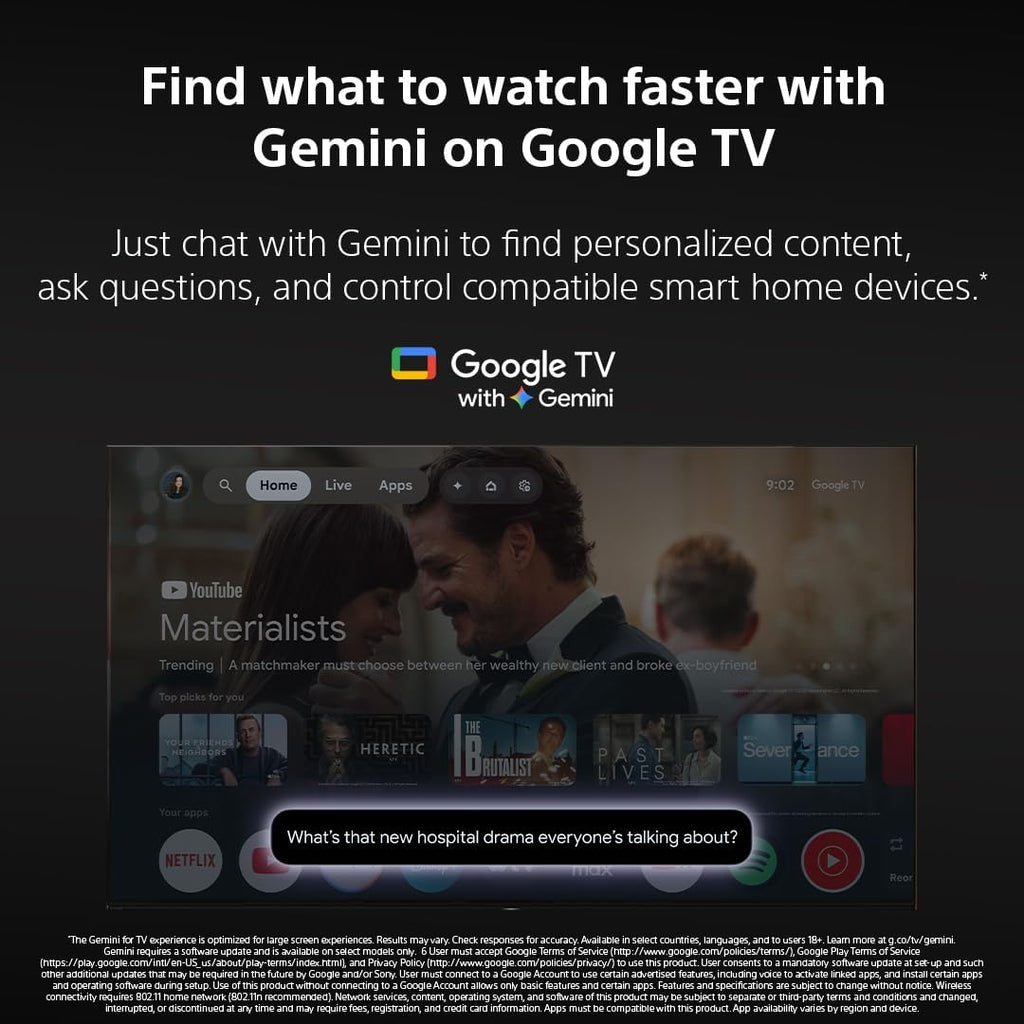Sony 55 Inch BRAVIA 3 II LED 4K HDR Smart Google TV with Gemini K-55XR30M2