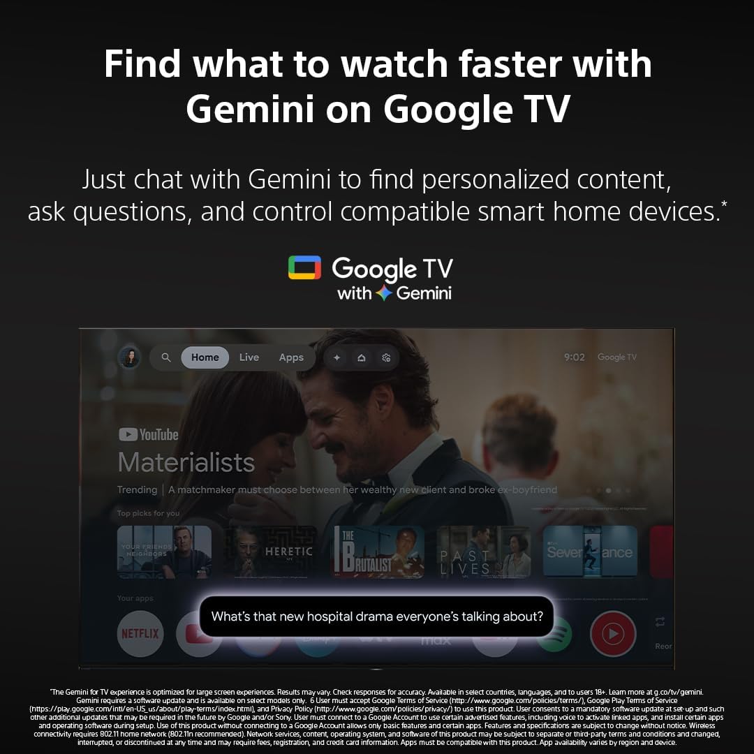 Sony 55 Inch BRAVIA 3 II LED 4K HDR Smart Google TV with Gemini K-55XR30M2
