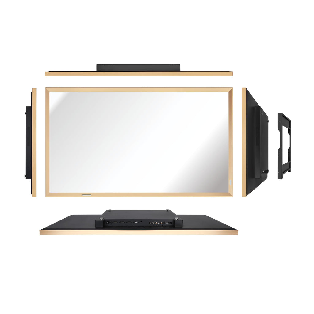 Soulaca 55 inches Smart Waterproof Mirror TV 4K UHD webOS Built-in ATSC DTV Tuner Voice Control, Large Bathroom & Indoor Hotel Resort Television Wall-Mount Big Screen Pool