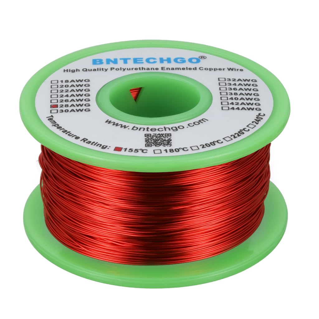BNTECHGO 24 AWG Magnet Wire 3 lb Red Enameled Copper Wire 0.0197"(0.50mm)