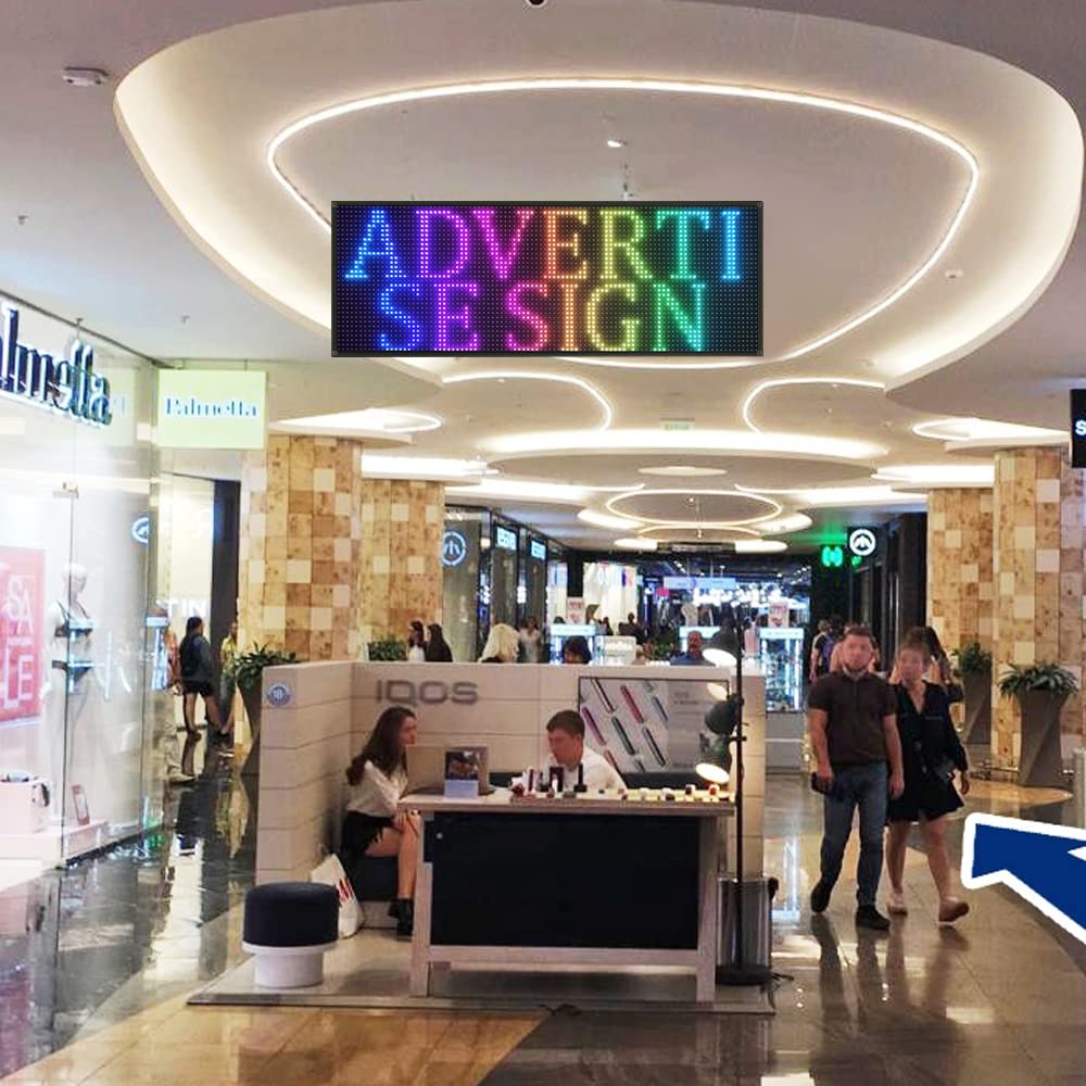 P10 Outdoor Led Sign WiFi Programmable with High Brightness Scrolling LED Sign for Business Digital Advertising Display Electronic Message Board (77''x14'')