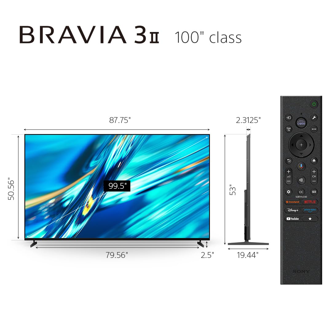Sony 55 Inch BRAVIA 3 II LED 4K HDR Smart Google TV with Gemini K-55XR30M2