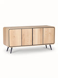 Moderne Houten Dressoir met Zwarte Stalen Poten - Minimalistisch Ontwerp