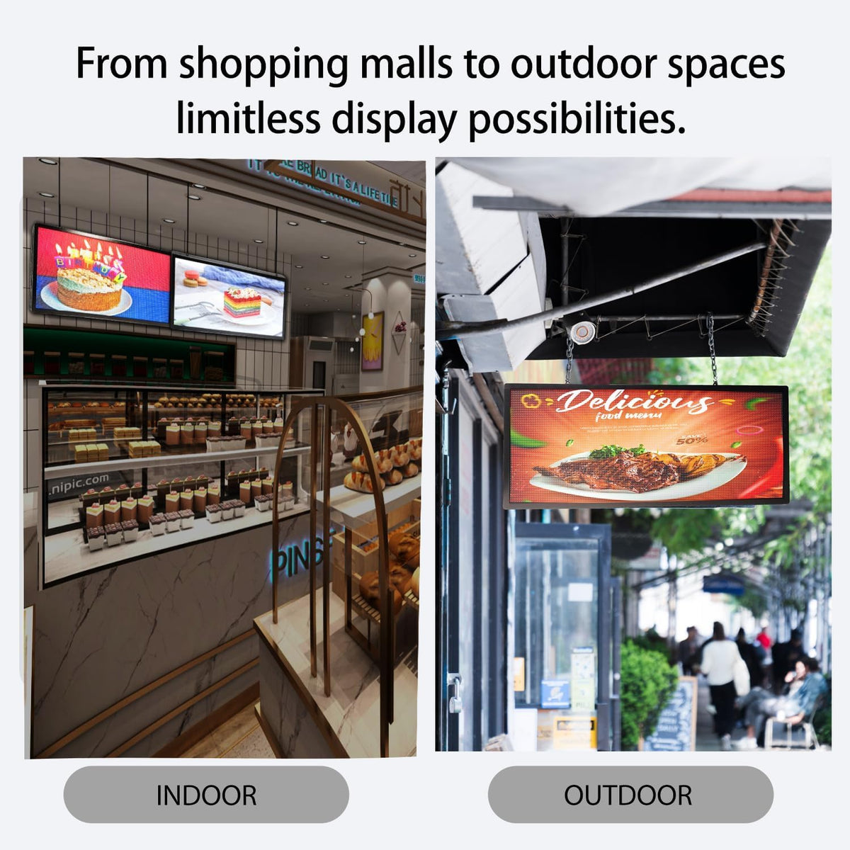 P10 Programmable LED SIGN 40"Ã8" Scrolling LED Display, High Brightness & IP65 Waterproof Indoor Outdoor Digital Signage led screen, Open Signs Welcome Sign for Store Business Advertising