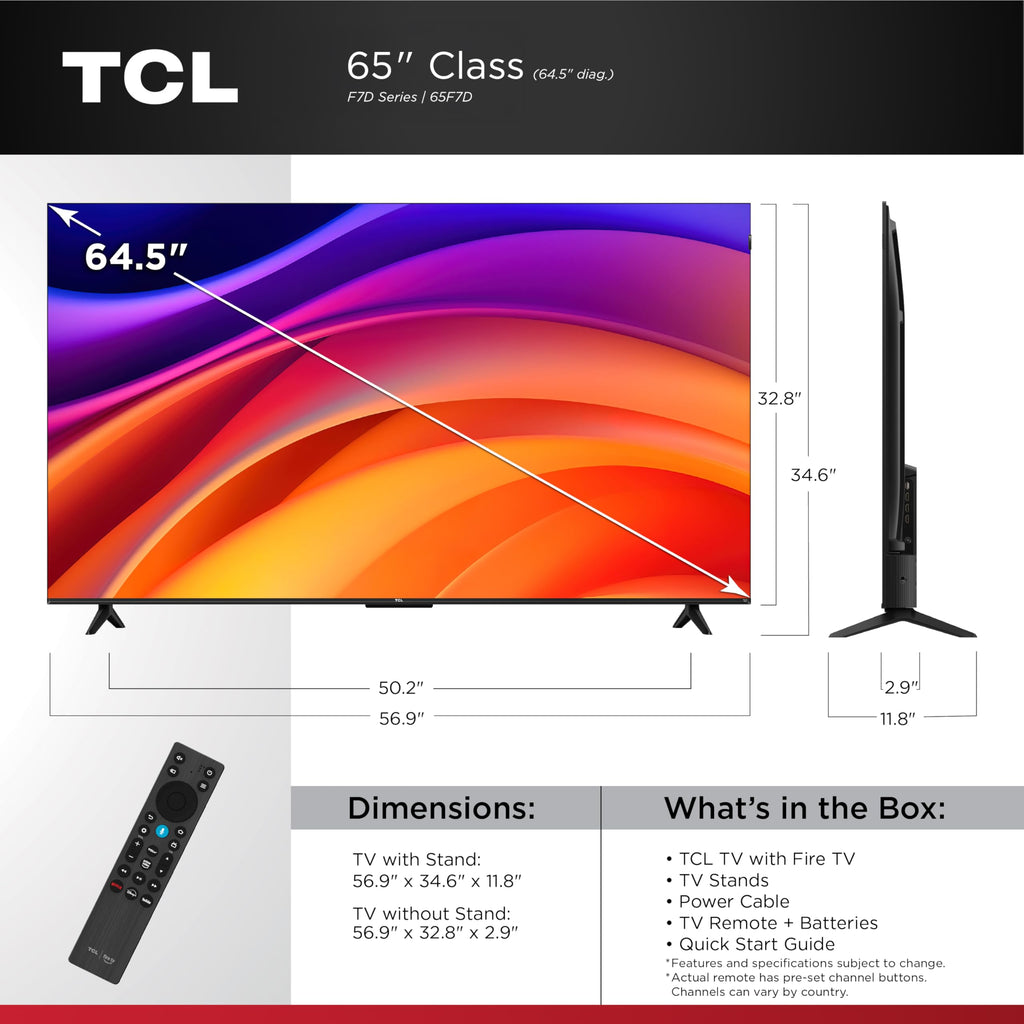 TCL 50-Inch F7D Series QLED 4K UHD Smart TV (50F7D, 2026 Model) | Dolby Vision & Dolby Atmos, DTS | Voice Remote with Alexa | Motion Rate 240, Game Accelerator 120, Auto Game Mode