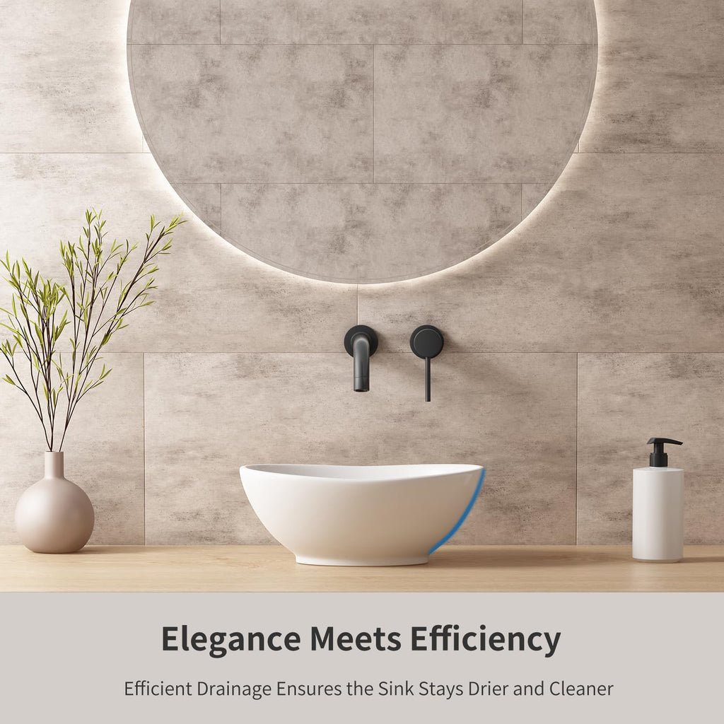 Large Bathroom Vessel Sinks: 24â³x14â³ Oval Bathroom Sink Bowl, Countertop Bathroom Sinks Ceramic Bathroom Vanity Sink Modern Vessel Sinks for Bathrooms