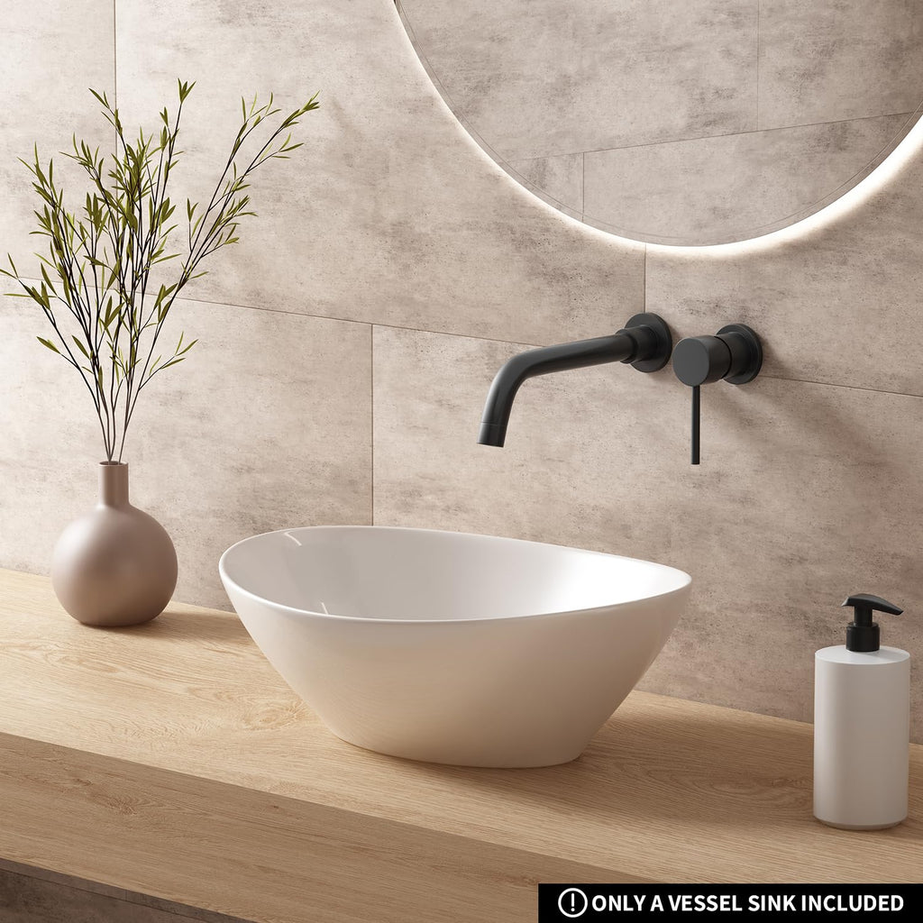 Large Bathroom Vessel Sinks: 24â³x14â³ Oval Bathroom Sink Bowl, Countertop Bathroom Sinks Ceramic Bathroom Vanity Sink Modern Vessel Sinks for Bathrooms