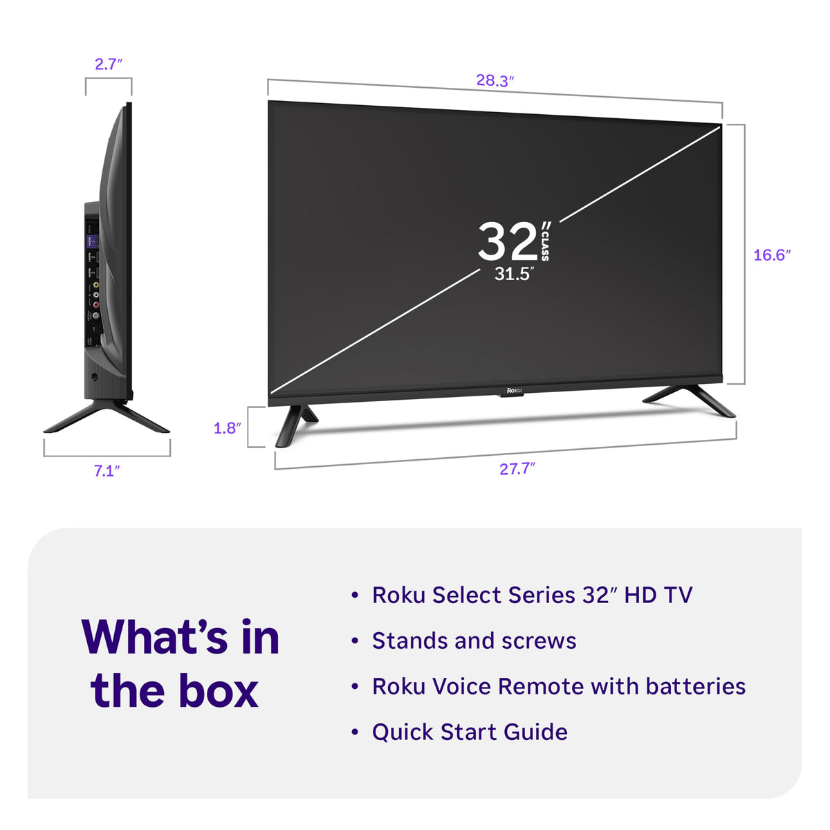 Roku 32-Inch Select Series Smart TV 2026-1080p Full HD TV - RokuTV