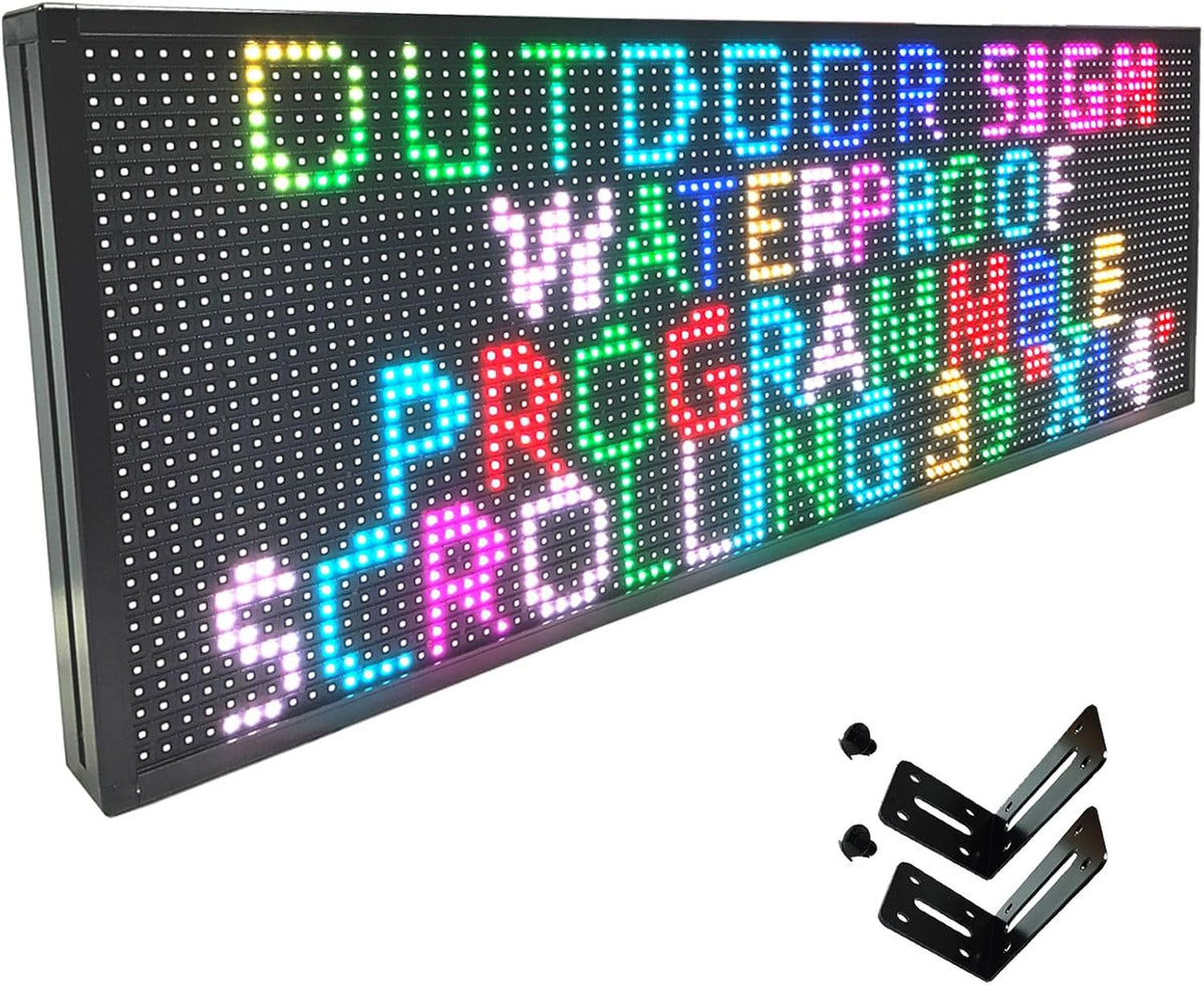 HS Programmable Scrolling Led sign Outdoor Digital Open Neon P10 39''x14''