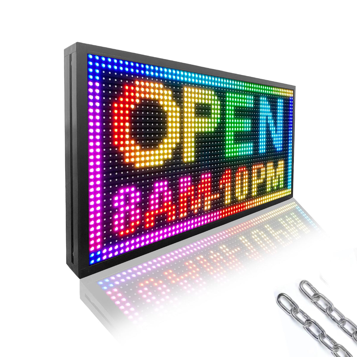 P10 Outdoor RGB Full Color WiFi Programmable Bright LED Scrolling Message Display Board 65âx14â Led Sign, Led Digital Sign Board, Perfect Solution for Store Advertising