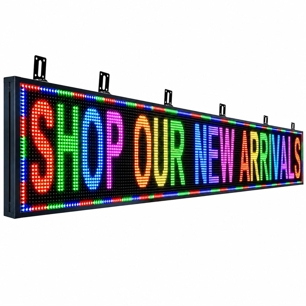 Outdoor P10 LED Message Sign 39"x14" Waterproof High Brightness WiFi Programmable Scrolling Text Display Board for Business, Storefront, Restaurant, Church, Events