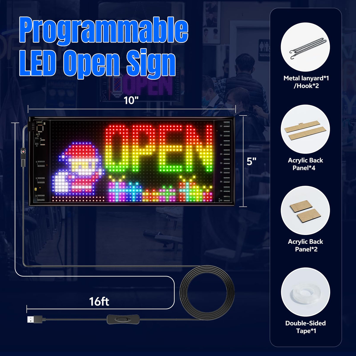 LED signs for business,APP control DIY text,LED window ads display screen
