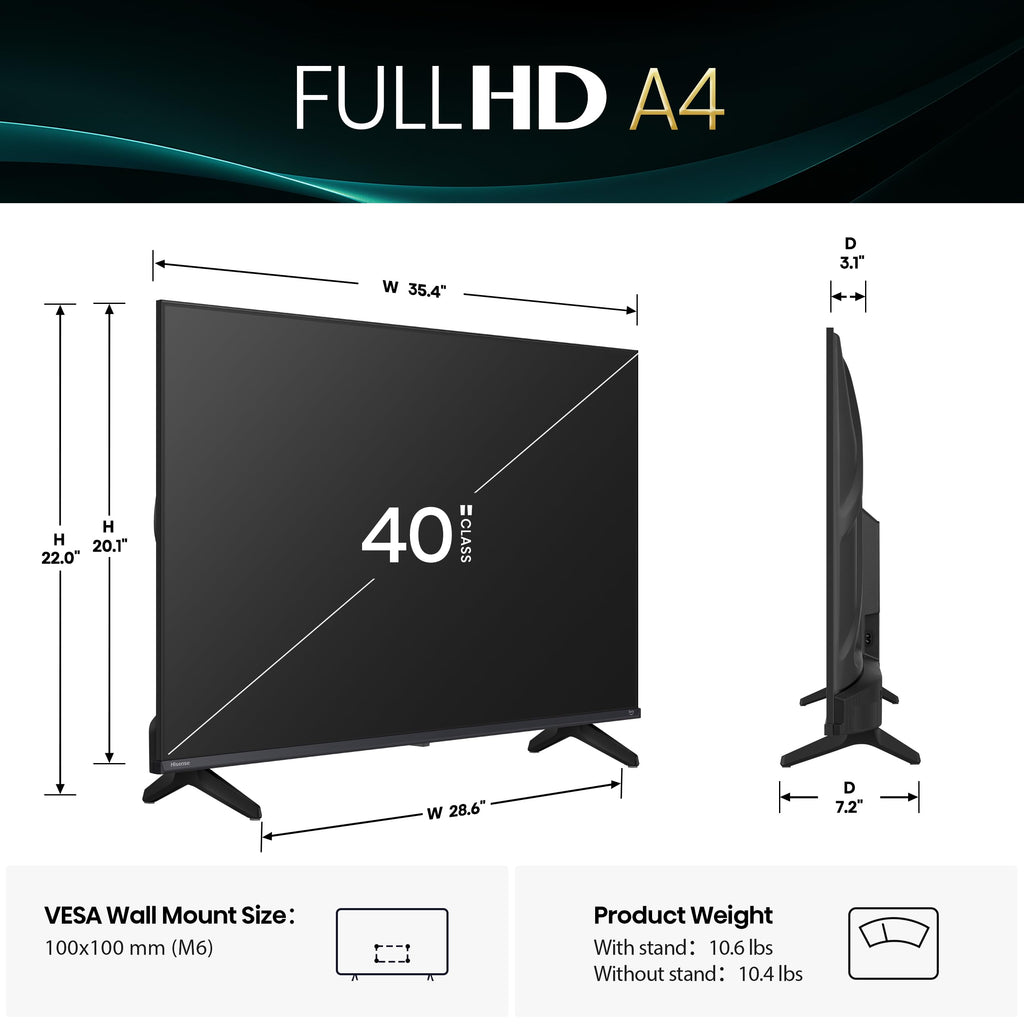 Hisense 32-Inch Class A4 Series FHD 1080p Smart Fire TV (32A4NF, 2025 Model) - DTS Virtual: X, Slim Bezel Design, Alexa Built in