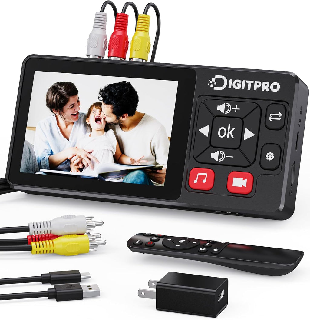 VHS to Digital Converter, HD Video to Digital Converter Recorder with Remote, Convert Record Analog Video Audio from VHS/VCR, DVR/DVD/Hi8/Mini DV/Camcorder/Gaming Consolesï¼Tapes Players Needed)