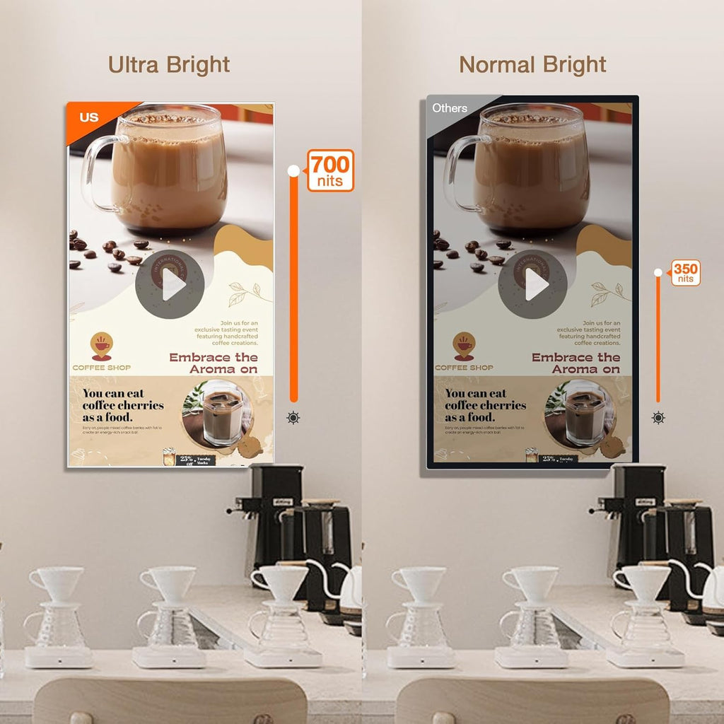 50" Digital Signage Display 1000-Nit 4K UHD Commercial Screen