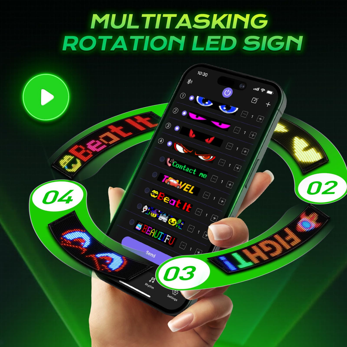 KJOY Bright Large Programmable LED Sign, 77''x8'' Flexible Scrolling LED Sign, Bluetooth App Control Custom Text Digital LED Display for Store, Schools, coffee, shop, Hotel
