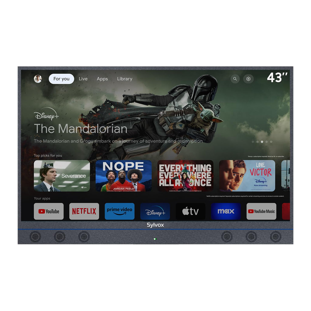 SYLVOX 43 Inch Outdoor TV, Weatherproof Google TV, IP56 Waterproof TVs